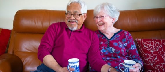 Later life - couple on sofa